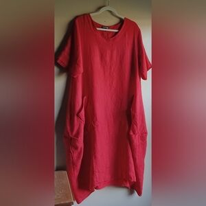 RAW MODA Long Italian Linen Tie Bottom Dress OS